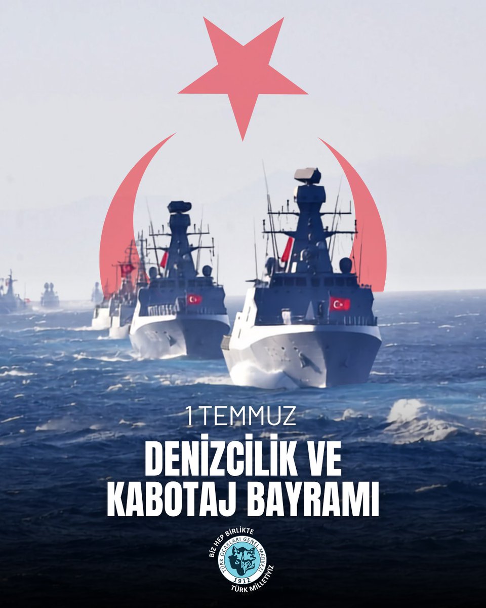 turkocaklari's tweet photo. Denizlerimizdeki istiklal ve egemenliğimizin sembolü, Mavi Vatan'daki tam bağımsızlık nişanımız olan 1 Temmuz Denizcilik ve Kabotaj Bayramı kutlu olsun! https://t.co/QrdToeoSd7