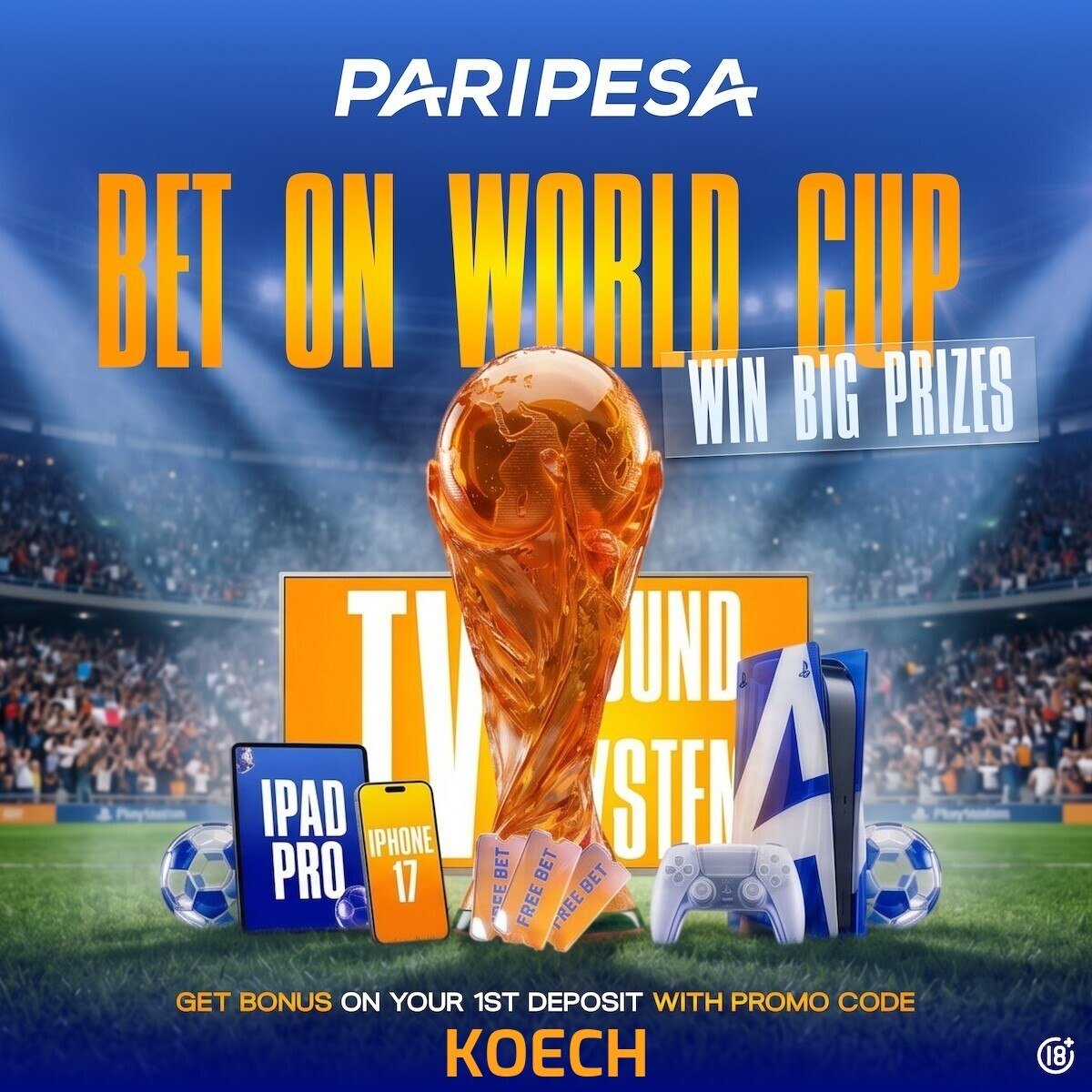 Festus2918's tweet photo. Bet on world cup 
Up to 120 £ on first deposit 
Place your bets on paripesa 
Register here https://t.co/rqYgB442Ay
Promo code KOECH
Play as low as ksh 22 https://t.co/DLRELpnjMa