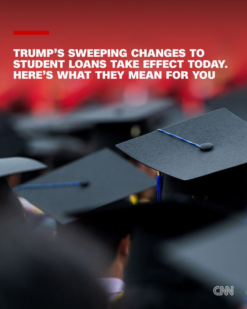 CNN's tweet photo. Attention federal student loan borrowers: Major changes are coming your way, starting Wednesday. Here's what you need to know. https://t.co/mAp2WXp0d9 https://t.co/ENP24rqM0X
