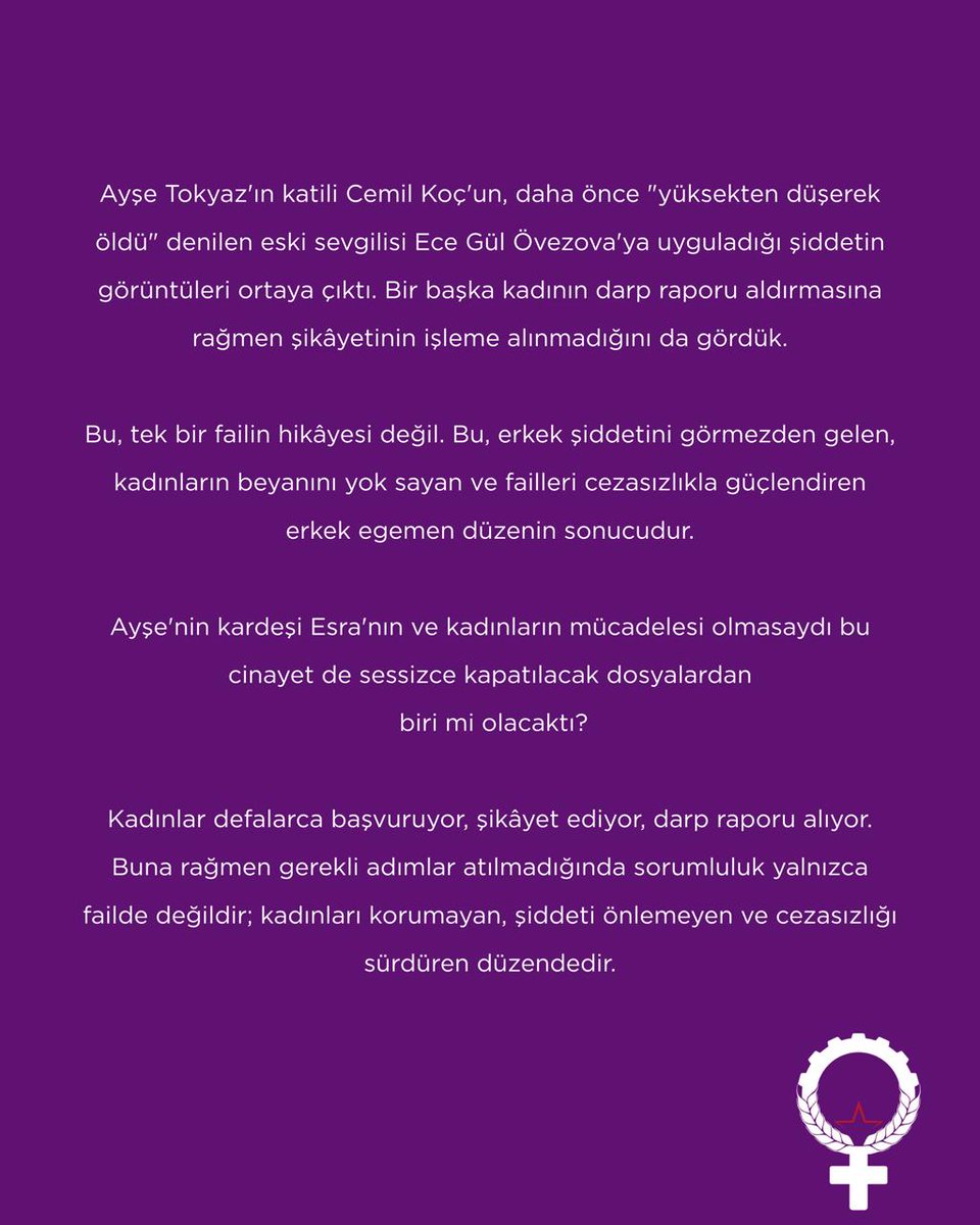 Tipli_Kadinlar's tweet photo. Soruyoruz‼️

#AyşeTokyazİçinAdalet https://t.co/ycQFlWTc3u