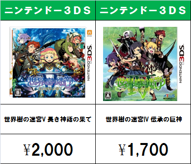 game__one's tweet photo. 3DS「世界樹の迷宮Ⅴ長き神話の果て」「世界樹の迷宮Ⅳ伝承の巨神」高価買取中です🫡 https://t.co/7Vt7nSUV7H