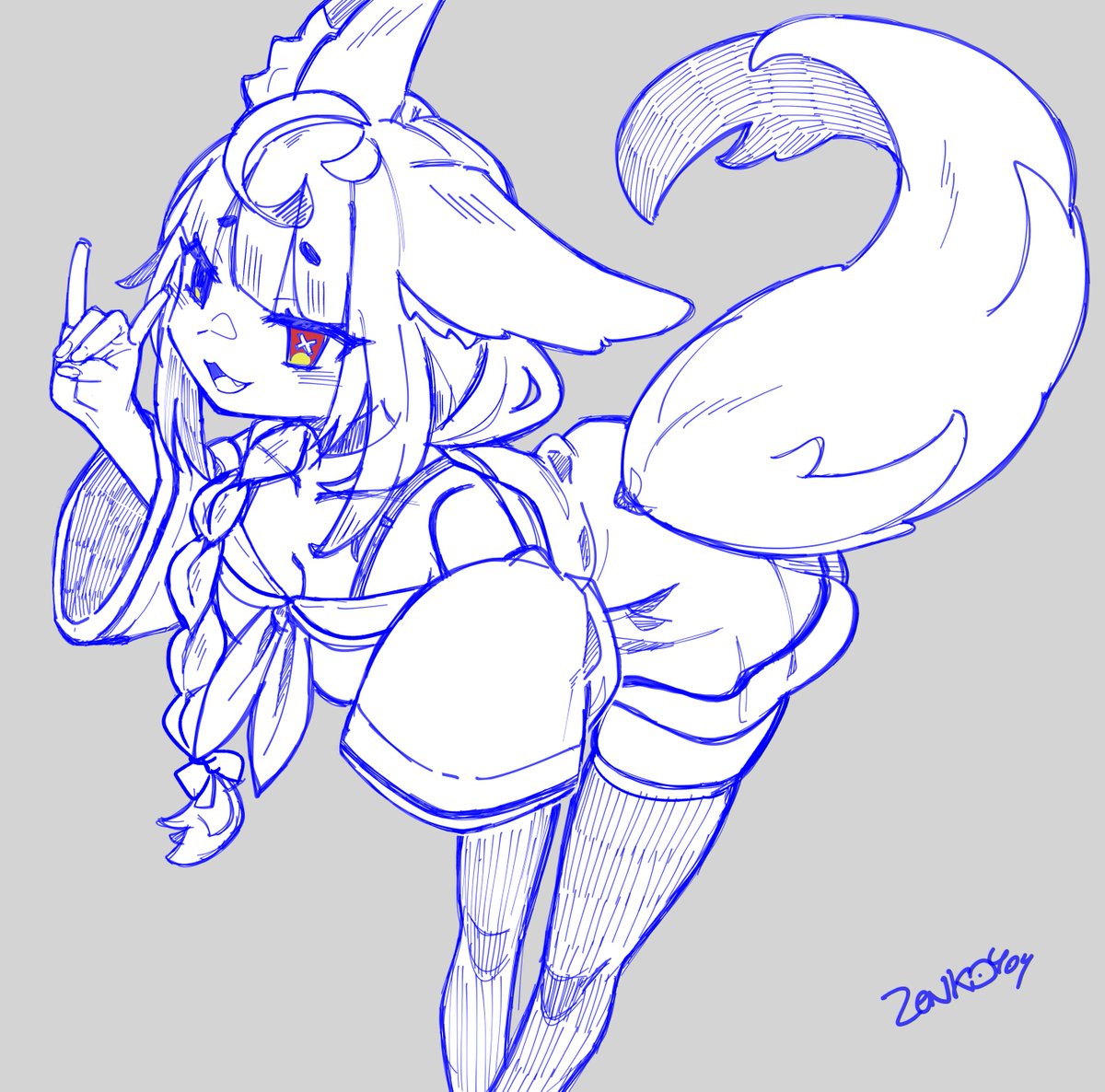 Zenko404's tweet photo. Hey, my fellow humans.
I'm offering comms now on https://t.co/3olEKrPqmK !

Only sketches available for now, starting at *ONLY* $18 USD for bust-up! WOW! 

idk, comm me if you want, helps me to eat. You know the drill. Thank you for checking! 💜

#CommissionsGG #CommsGGOpen https://t.co/HhsyjA5o6B