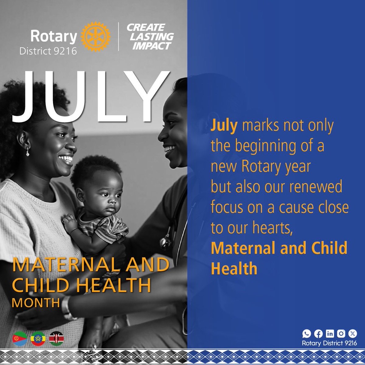 RotaryD9216's tweet photo. Healthy mothers. Healthy children. Healthy communities. 💙 This month, we focus on maternal &amp; child health because lasting change starts at birth. https://t.co/rJh1ERGKy0