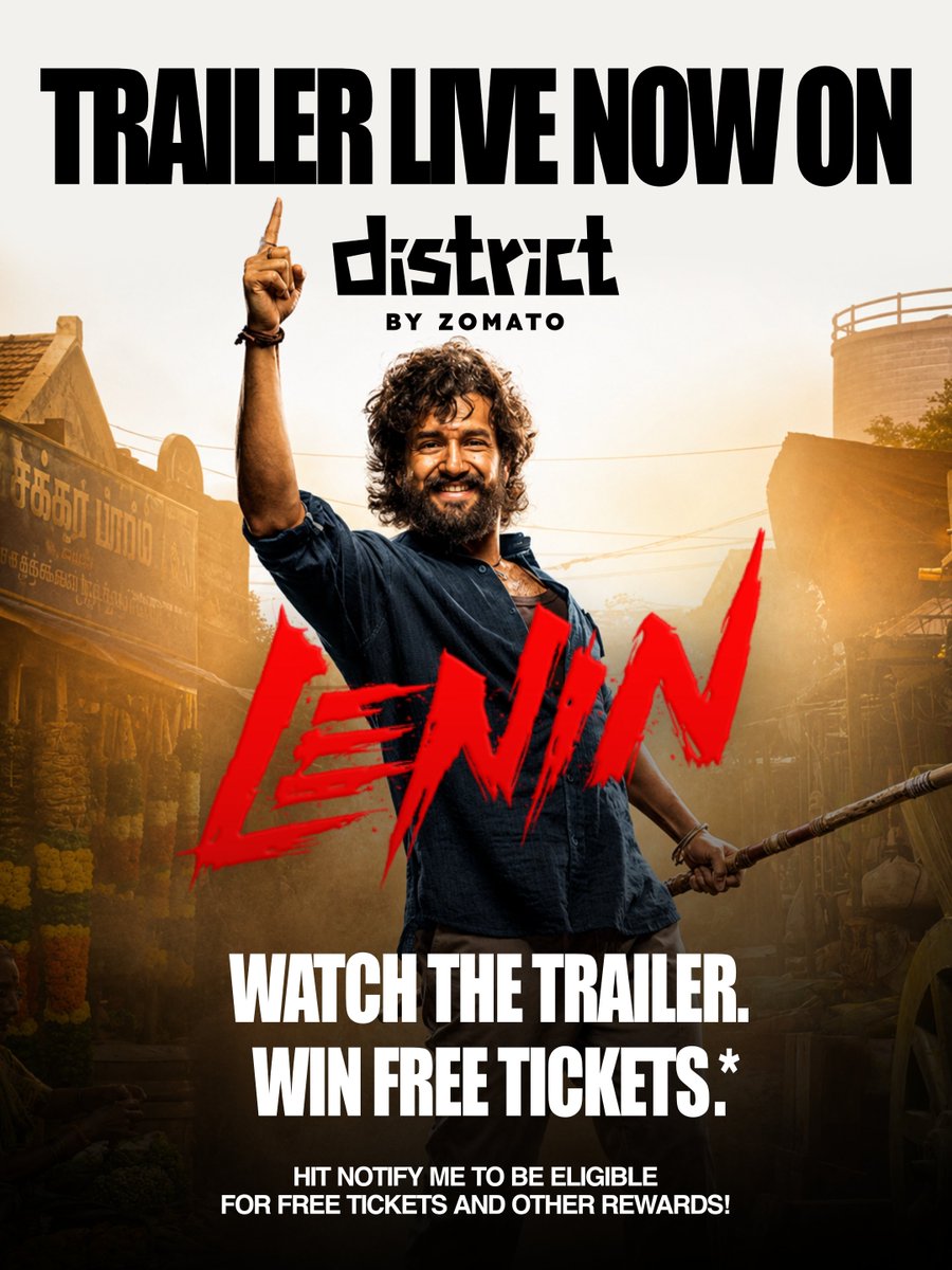 Sharathreddy98's tweet photo. The #LENIN trailer is out now on @district_india 🎬🔥

Watch the trailer now and stand a chance to win FREE tickets 🎟️✨

https://t.co/5T9WfXl1Yk https://t.co/CeSNp9o1W7