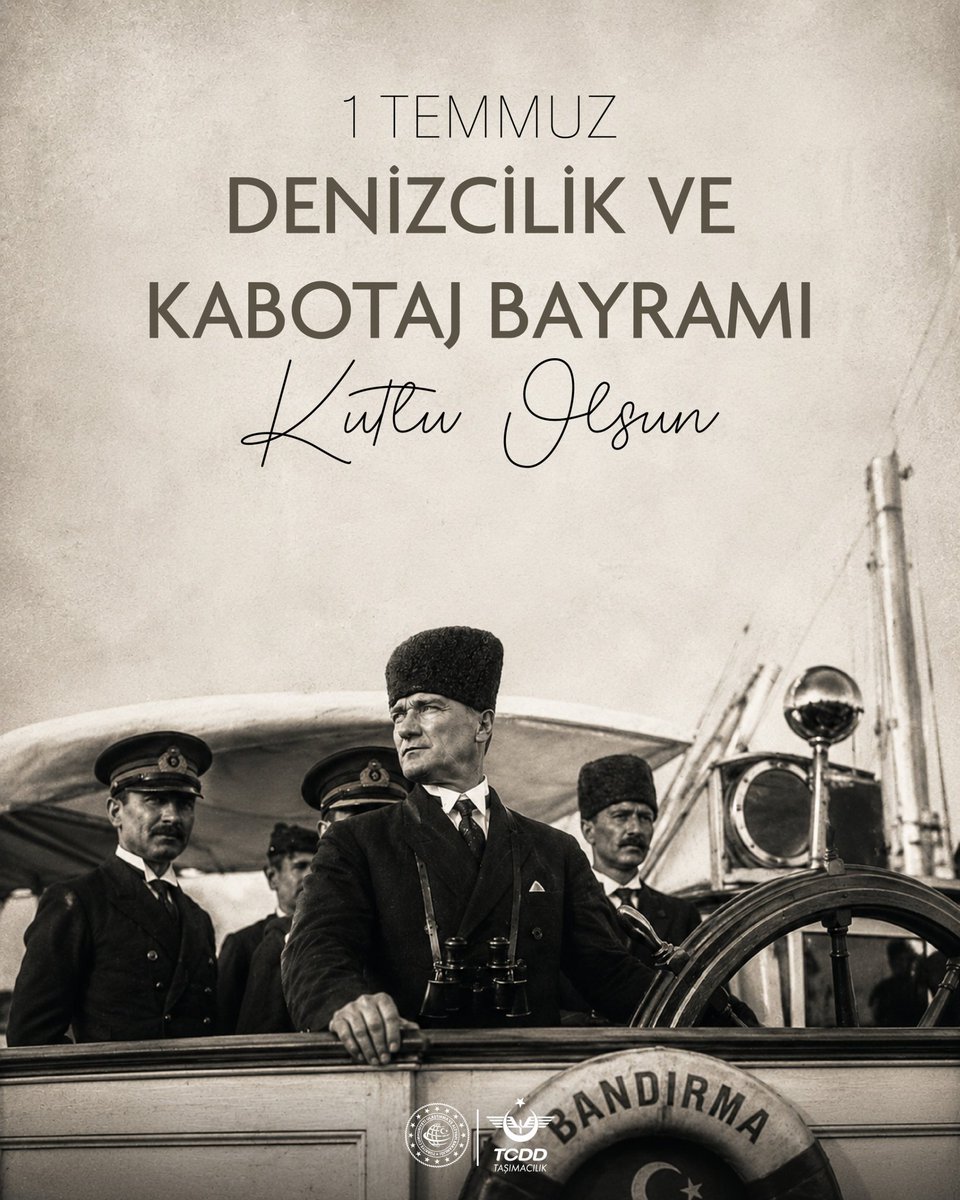 TCDDTasimacilik's tweet photo. Dalgalarla yükselen, rüzgârı arkasına aldığında önünde kimsenin duramadığı tüm denizcilerin #1TemmuzDenizcilikveKabotajBayramı kutlu olsun⚓️

Mavi vatanımızın rotasında, bağımsızlıkla yol alıyoruz!

#TürkiyeHızlanıyor 🇹🇷 https://t.co/qhjTBohWHC