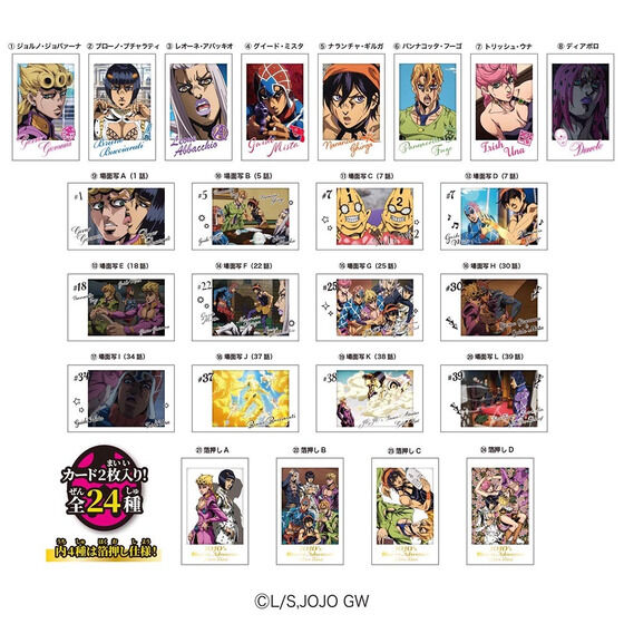 jojo_goodscheck's tweet photo. プレミアムバンダイ新着！

キャラポトレ ジョジョの奇妙な冒険 黄金の風（10個入り）

https://t.co/SXG4Wr4xFm https://t.co/EQz8WQAXHA