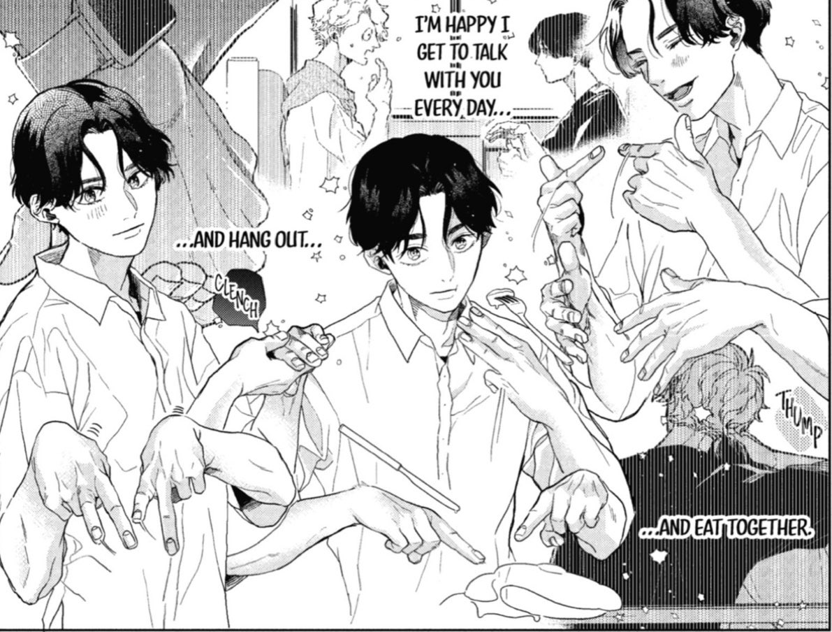 Pinkunicorn_02's tweet photo. Just finished reading this BL manga about two boys who slowly learn to communicate through sign language, and somehow it became one of the softest, most heartfelt love stories I’ve read. Their love wasn’t built on words, it was built on patience, understanding, and choosing each other every single day. It beautifully shows that communication is so much more than speaking or hearing. Every quiet moment, every signed confession, and every small gesture carried so much love. 🥹🤍