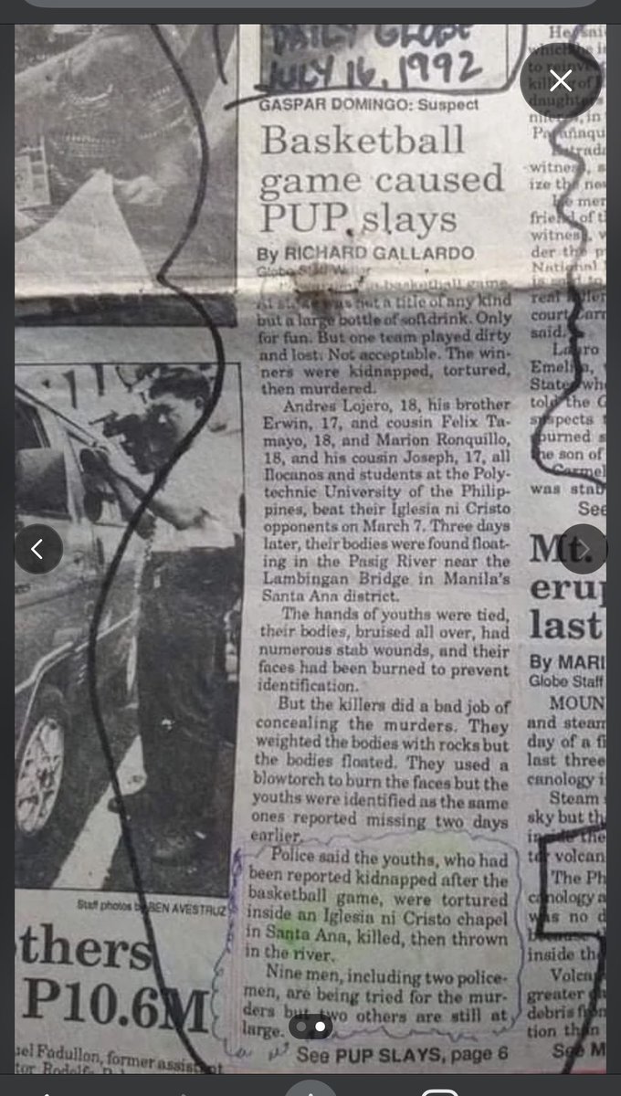 GentriSenyo's tweet photo. Tortured, stabbed, faces burned and nilagyan ng bato ang katawan para hindi lumutang - they did these INSIDE an INC Chapel. Taenaaaa ang hayop. Demonyo yung gumawa https://t.co/EJOLX75vYn