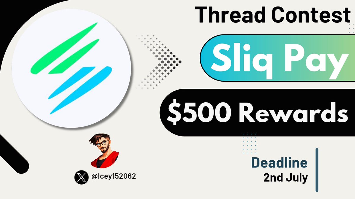 Icey152062's tweet photo. $500 Thread Contest from @SliqPay 

1st : $150
2nd : $120
3rd : $80
4th-6th : $50 each

📅 Ends on 2nd July

All details and links in bio ⏫ https://t.co/cSpt3zLRSw