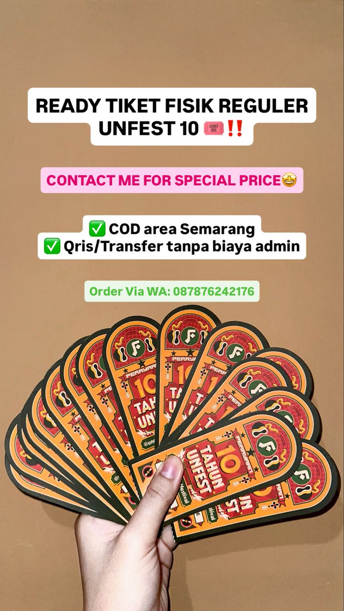 psycutees's tweet photo. @unicefess READY TIKET FISIK REGULER UNFEST 10‼️

MASIH BANYAK GUEST STAR LAIN NYA!!! 
BURUAN AMANIN TIKET KALIAN🤩

✅ 100% AMAN, AKU DIVISI TIKETING.
✅ BELI HARGA DISKON DI AKU https://t.co/IBu5XIHOPi https://t.co/gKAhyShM2Z