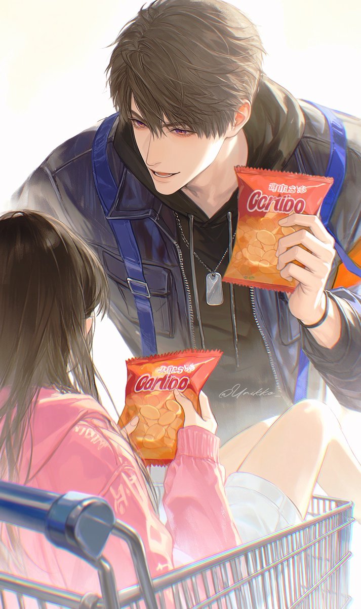 Urikko_'s tweet photo. Snack aisle date 🛒
#LoveandDeepspace #恋与深空 #恋と深空 #러브앤딥스페이스 #夏以昼 #Caleb #マヒル #하우주 https://t.co/vDccJh2t56