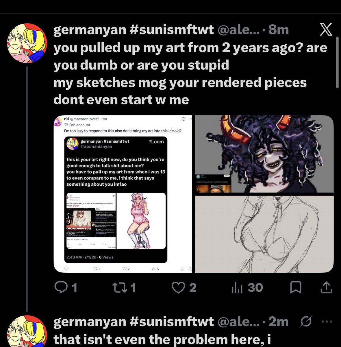 macaronlover2's tweet photo. Context: the gamzee was a freebie art request from one of my lovely friends and you are acting very childish about this https://t.co/XMCr8MCtKl