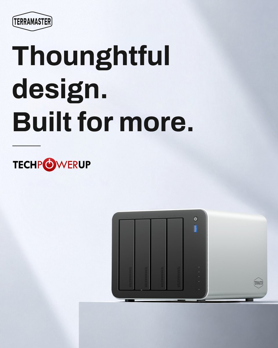 TerraMaster_'s tweet photo. @TechPowerUp  recently reviewed the F4-425 Pro, highlighting TerraMaster’s updated hardware design, improved internal layout, and premium build. 
Read more: https://t.co/R9DPDaSV1X 
#TerraMaster #NAS #reviews https://t.co/urSi3YGpUd