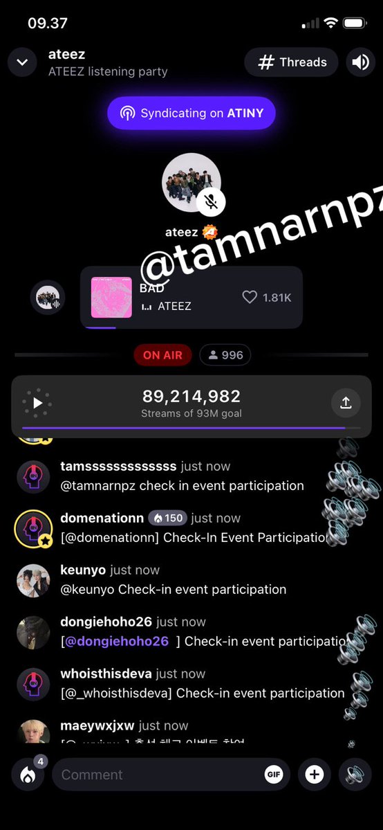 tamnarnpz's tweet photo. @ATEEZofficial ATEEZ(에이티즈) STATIONHEAD 스케줄러 및 출석 체크 EVENT

01 JULY entry

#ATEEZ #에이티즈 #GOLDENHOUR #GOLDENHOUR_Part5 #BAD #BADListeningParty 

@ATEEZofficial https://t.co/hd5JL0jJAA