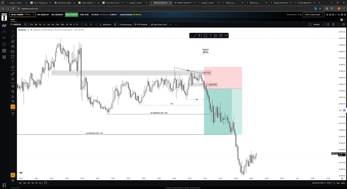 ajez2003's tweet photo. Clean PA in Asia session 30m FVG, 2M IFVG, SMT with MES, Clean LRL untaped 4h and 1h FVG AS target time asia (20:50 to 21:10 macro) 
took it on eval recover from morning Loss https://t.co/ocaGfMd3IL
