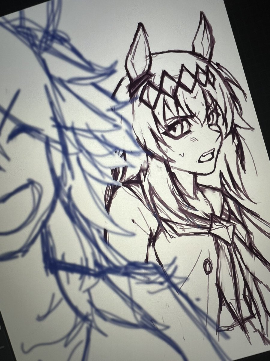 77emeow's tweet photo. i hate when i draw the fun part that i was excited for and now i have to draw the part that’s hard. ogurin and obey your master #rkgk #wip #arttwt #artmoots #umamasume https://t.co/AYsl4fzPfZ