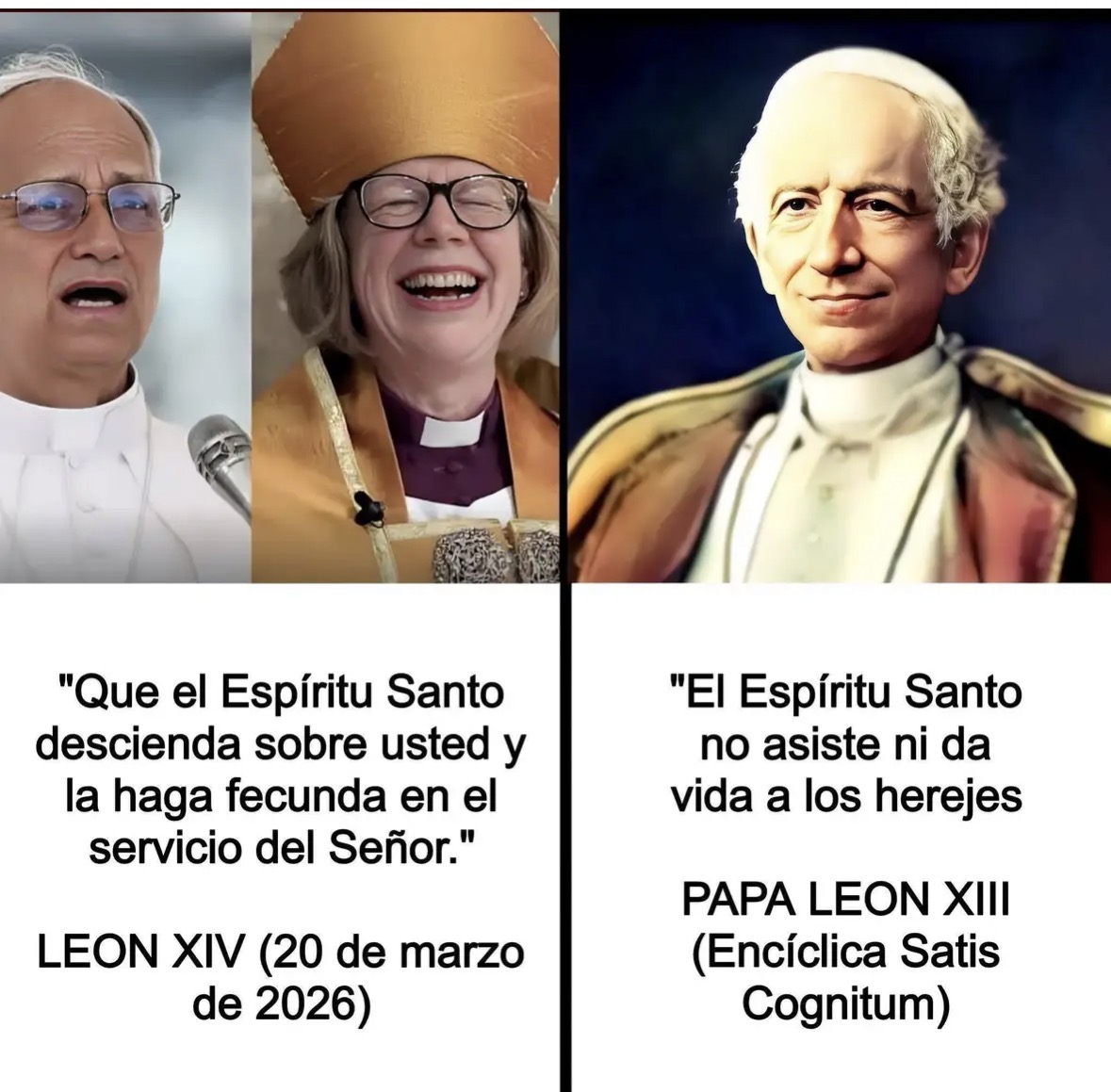 Luis61053512's tweet photo. “Que el Espíritu Santo descienda sobre usted y la haga fecunda en el servicio(como obispa primada anglicana) del Señor”

León XIV- mensaje a la pro aborto y pro sodomita Sarah Mullally en marzo 2026, cuando asumió como Arzobispa de la secta anglicana, condenada desde el siglo XVI https://t.co/Q4KWLub72W