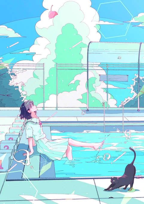 七月になったので夏の日差しに止まった時間のような過去絵を…