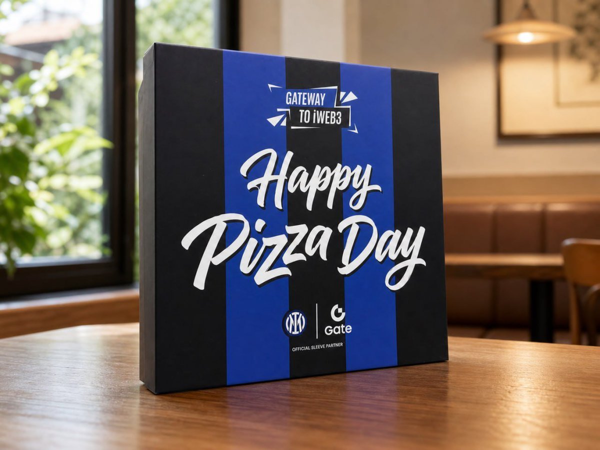 rebornglobal_En's tweet photo. From 10,000 BTC for two pizzas to major football giants repping Web3 history. 

The culture has come an incredibly long way.

Huge shoutout to our partners at @Gate_io for sending over this exclusive Inter Milan Pizza Day box. 

It’s always a good reminder of how a simple, real-world transaction shaped the entire industry's narrative.

Bridging sports heritage with decentralized tech is a massive step for broader adoption. 

Grateful to have partners who get the culture and keep pushing it forward.