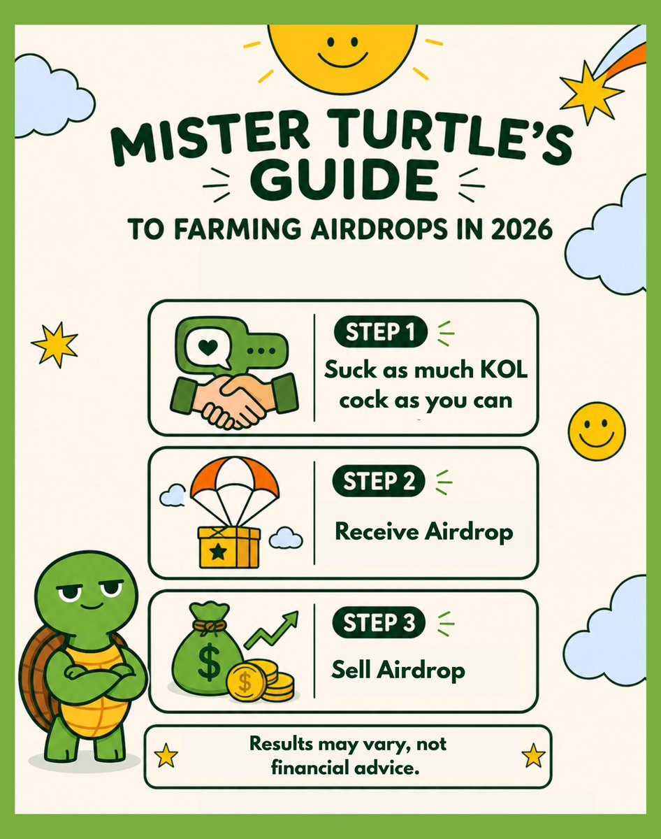 TheMisterTurtle's tweet photo. this is how you farm airdrops in 2026

you are welcome https://t.co/YPl1QYQsId