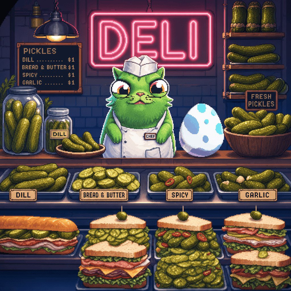 CryptoKitties's tweet photo. No pickle for you! https://t.co/AOzyfqdQBl