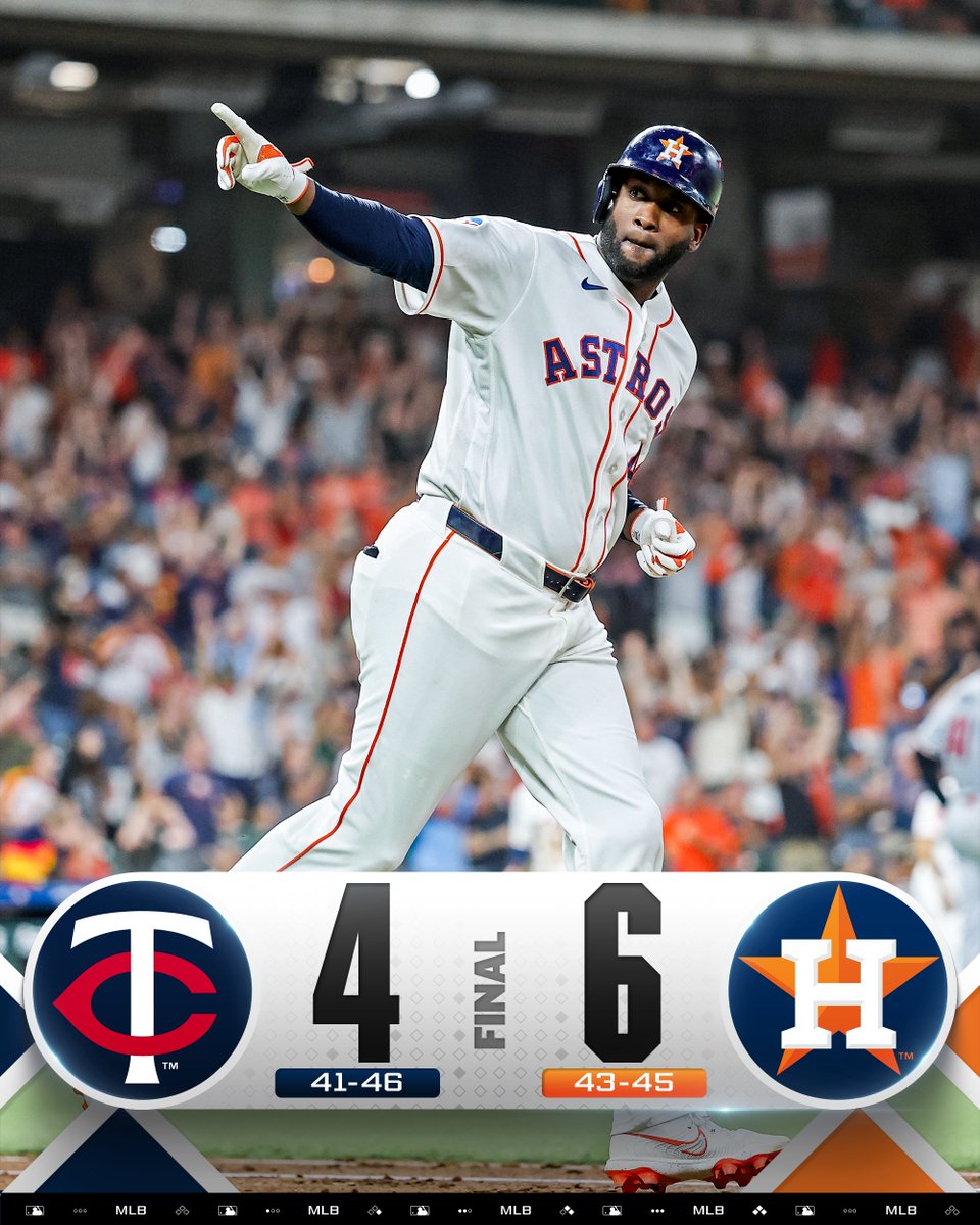 MLB's tweet photo. A monster grand slam from Yordan Alvarez lifts the @Astros to a win 🚀 https://t.co/i5LFZDAYc1