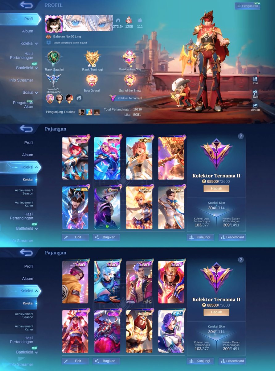 gyuvny's tweet photo. wts akun ml skin 304 ternama II, safe allkos mail fresh 125k #zonauang https://t.co/eEGhOmGEin
