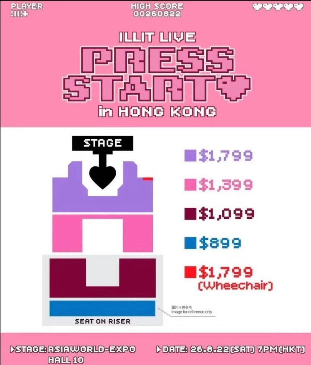Granadtsx's tweet photo. [WTS]
ILLIT LIVE 'PRESS START♥︎' in HONG KONG📍

• 3 tickets 
• Zone $1,799

side by side
foreigners can buy also

DM me📨
#ILLIT #아일릿 #GLLIT #香港 #チケット
#PRESS_START_HONGKONG https://t.co/1Kf276PrBe