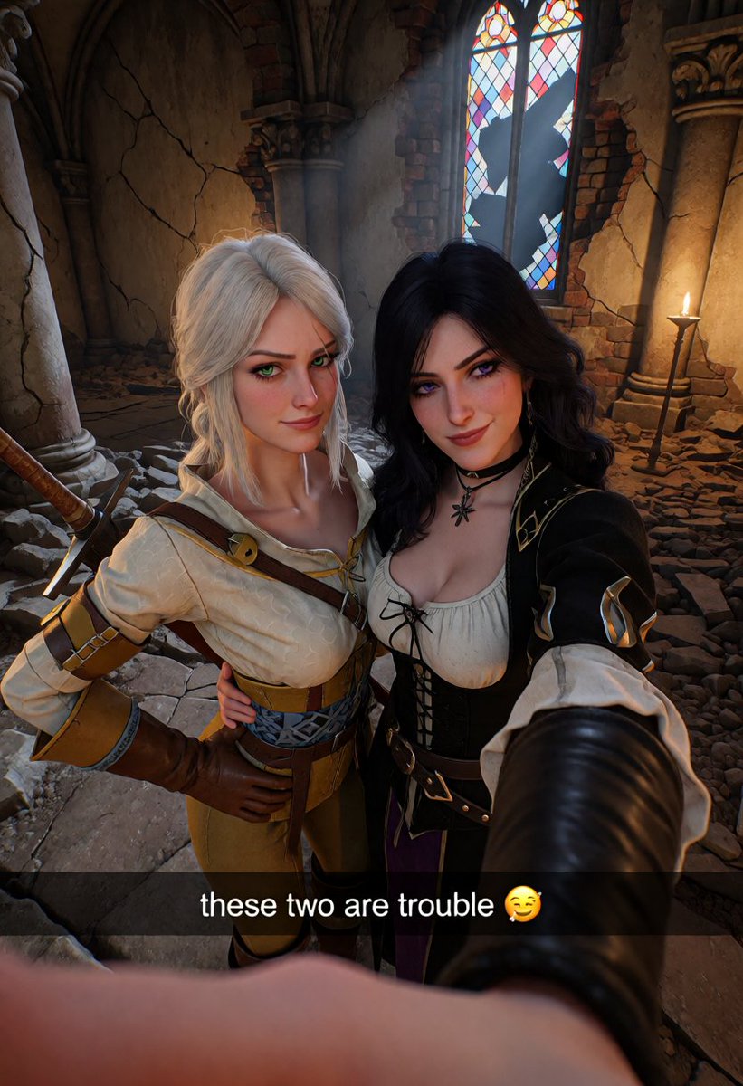 DesiGFAI's tweet photo. these two are trouble 😈
#TheWitcher #Ciri #Yennefer https://t.co/mLP5bA8oFb