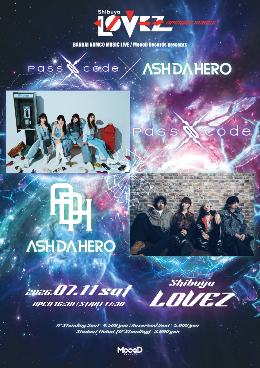 ashdahero's tweet photo. 【 LIVE情報 】

▶『ASH DA HERO 5th Anniversary Live 2026 -5Days 5番勝負-』
9.6(日) ADH / #NOISEMAKER
9.7(月) ADH / #naf.  feat 小笠原仁
9.8(火) ADH / #FLOW
9.9(水) ADH / #スサシ SPARK!!SOUND!!SHOW!!
9.10(木) ADH / #NovelCore
🎫オフィシャル先行受付(抽選)は本日23:59まで⚠️

▶『リアクション ザ ブッタ QUATTRO TOUR 2026 〜Road to Zepp DiverCity〜』
7.3 (金) 大阪 梅田CLUB QUATTRO
🎫 チケット発売中！

▶『Shibuya LOVEZ OPENING SERIES
「BANDAI NAMCO MUSIC LIVE / MoooD Records presents ASH DA HERO × PassCode」』
7.11 (土) 東京 Shibuya LOVEZ
🎫 チケット発売中！

その他公演詳細はこちら！
https://t.co/VWC7RBIDTy

#ADH5周年
#ASHDAHERO
