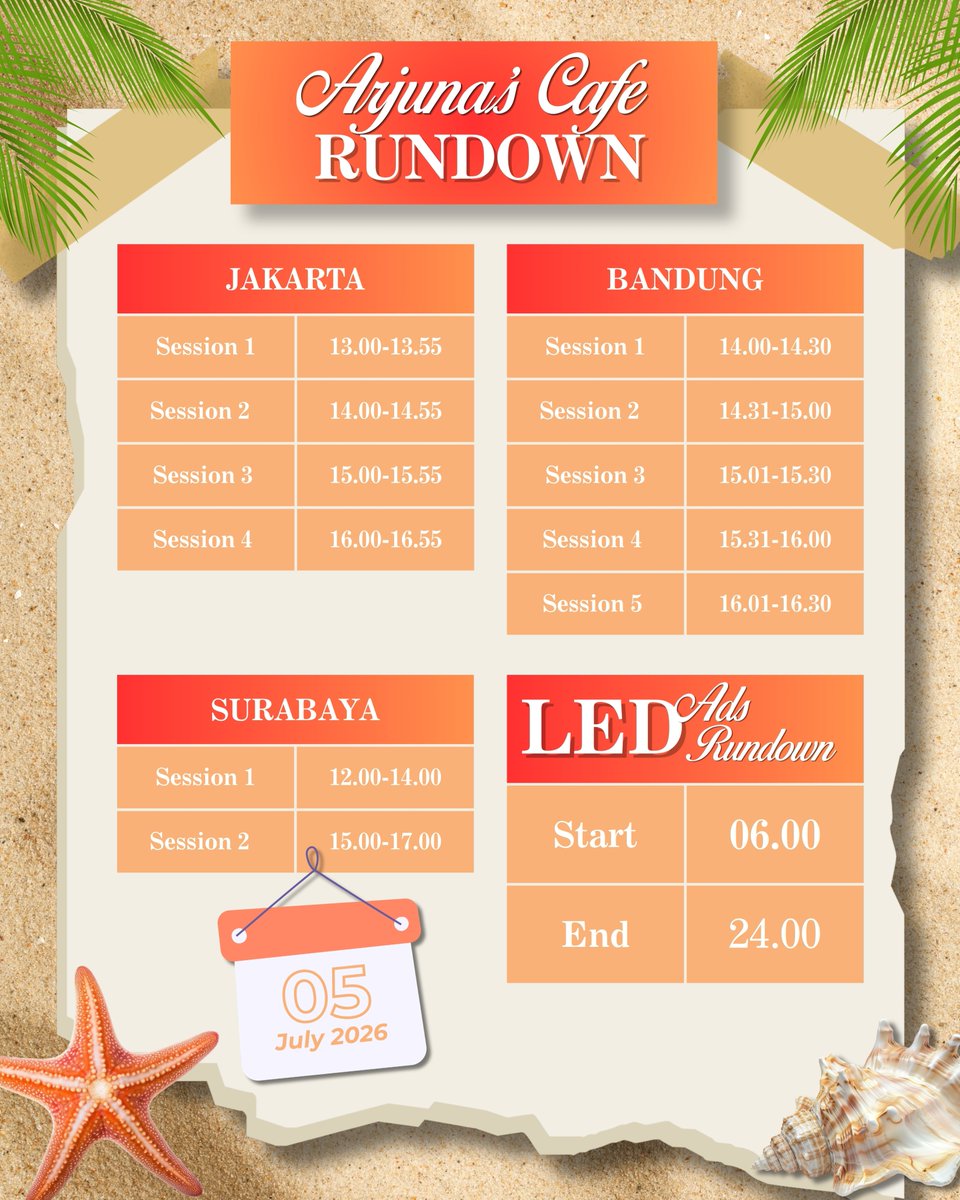 PANDAVVAseasons's tweet photo. 🥥₊˚☀️⋆ Are you excited for our doings at the D-Day, Arkanites? 

Fear not! we have prepared the time rundown for our beloved sunshines.

#SeasonOfArkana https://t.co/AADhfxjaVe