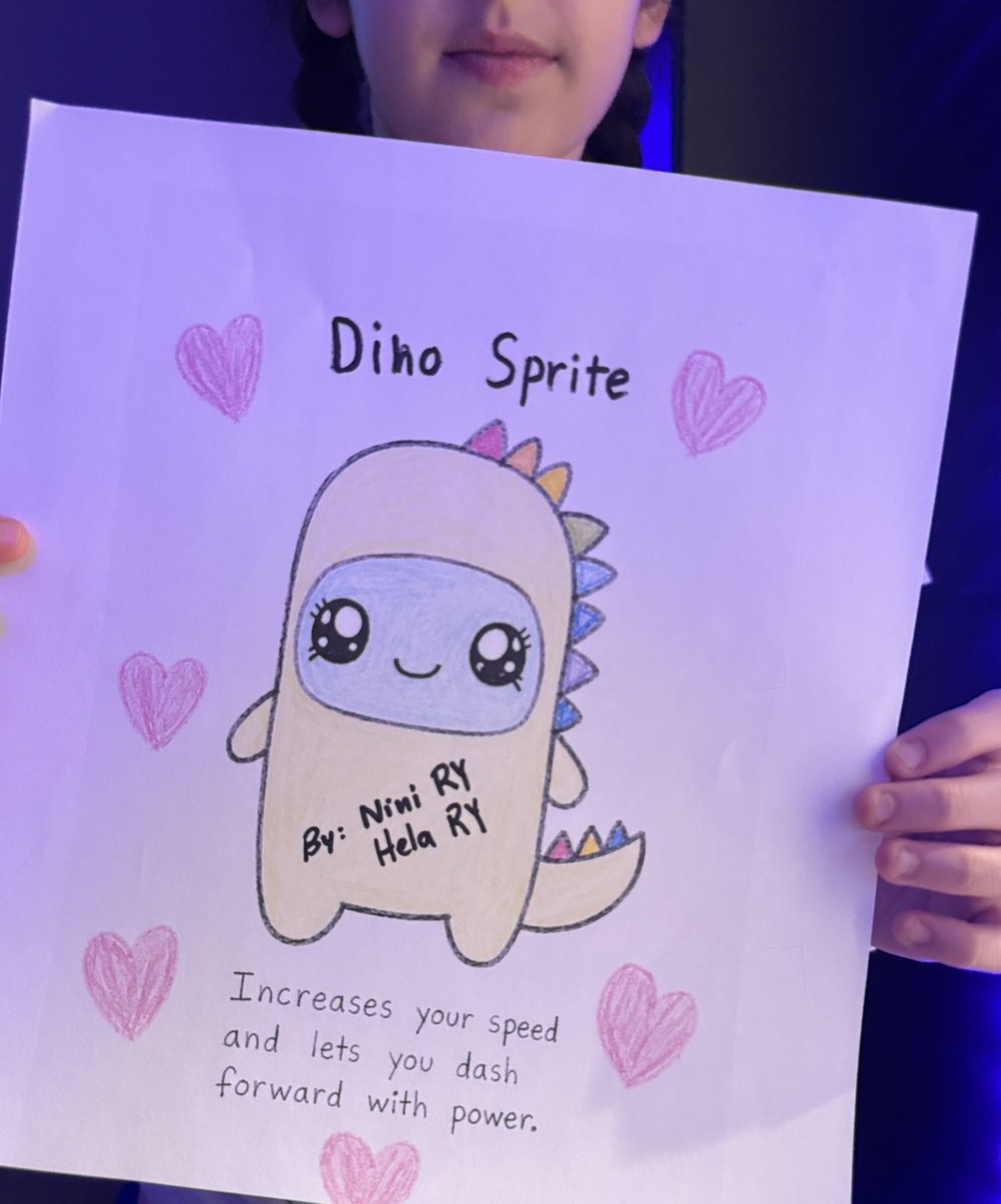 MariannaDcReyes's tweet photo. @Fortnite  Meet Dino Sprite! 🦖💚My 8-year-old daughter Amanda and I created this character for Fortnite’s #DesignASprite contest. Amanda imagined a dinosaur Sprite with Speed Boost and a powerful Charge to help players keep moving across the island. We hope you like him! 💚 https://t.co/xX8tz1uBfd