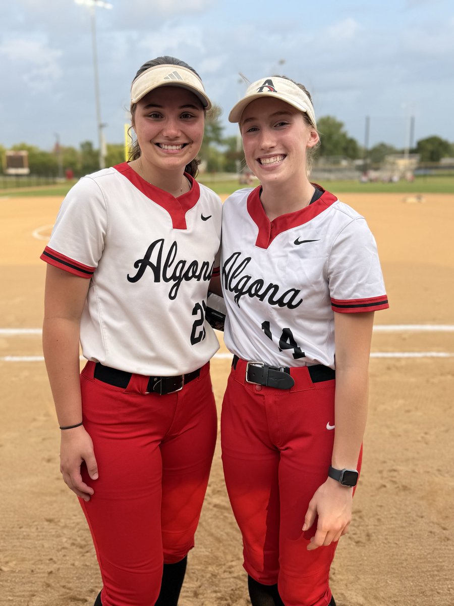 AlgonaBulldog's tweet photo. Algona gets a win on Senior Night 13-3 in 4 innings vs ELC. Thank you to Allison Trunkhill and Jillian Burns for all they have done for the softball program. It’s been a quick 5 years but we are not done yet. Bulldogs are at home vs Clear Lake! Come out and support these girls. https://t.co/KEaGUoJZ30