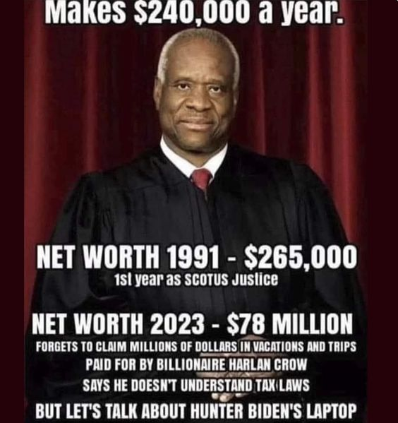 Damaan4u33's tweet photo. Clarence Thomas is the most corrupt SCOTUS justice in US history!😠 https://t.co/S0dXMMNqY7