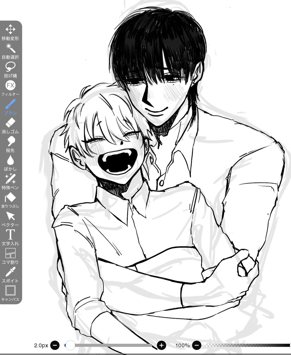 Yoshidayosi8888's tweet photo. 今描いてる2人 https://t.co/Pjt5YDdq35
