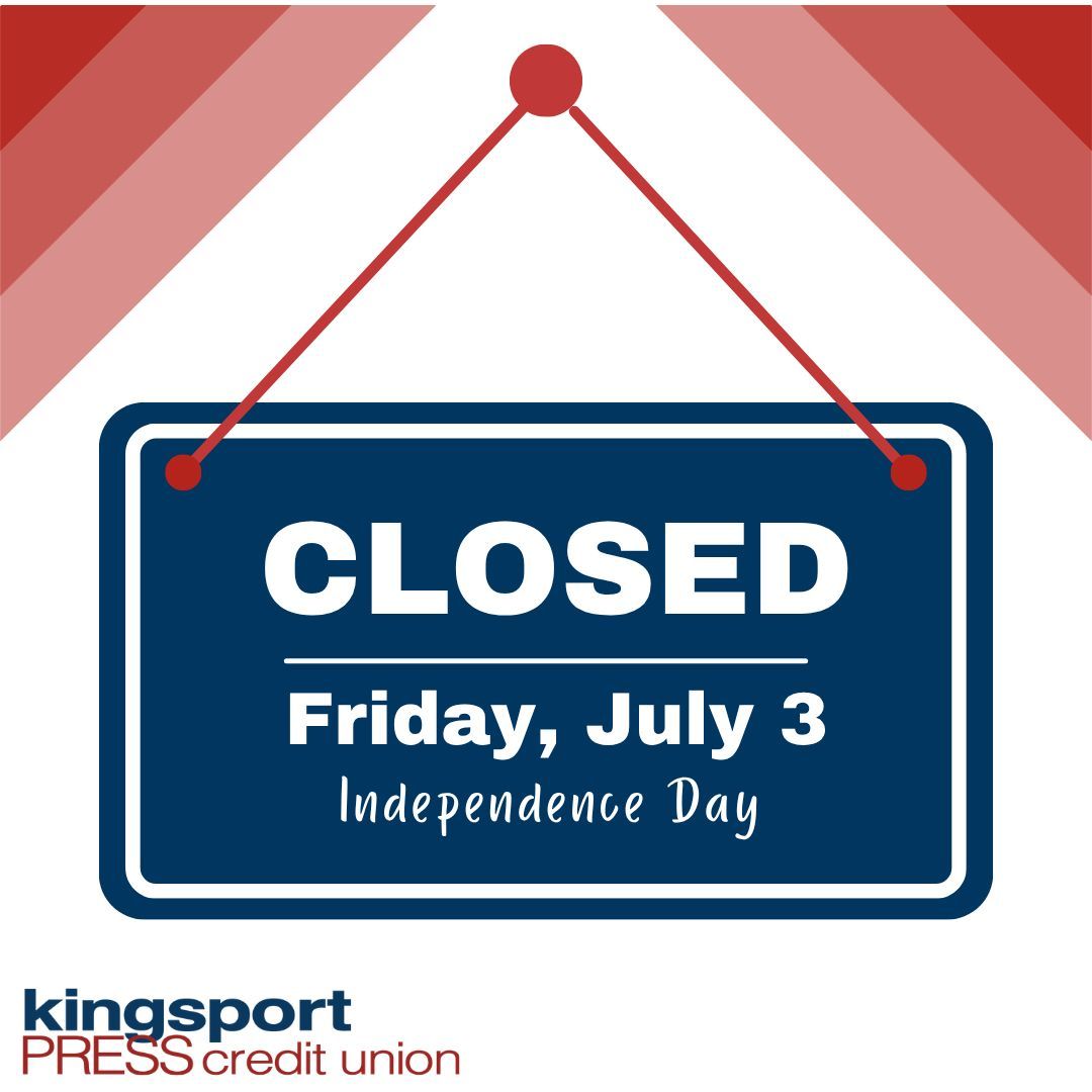 TruNeighborCU's tweet photo. KPCU will be #closed on Friday, July 3, in observance of Independence Day. We will reopen with normal business hours on Monday, July 6. Your accounts are available via Online Banking and the KPCU mobile app. Thank you! https://t.co/jEWteycGo0