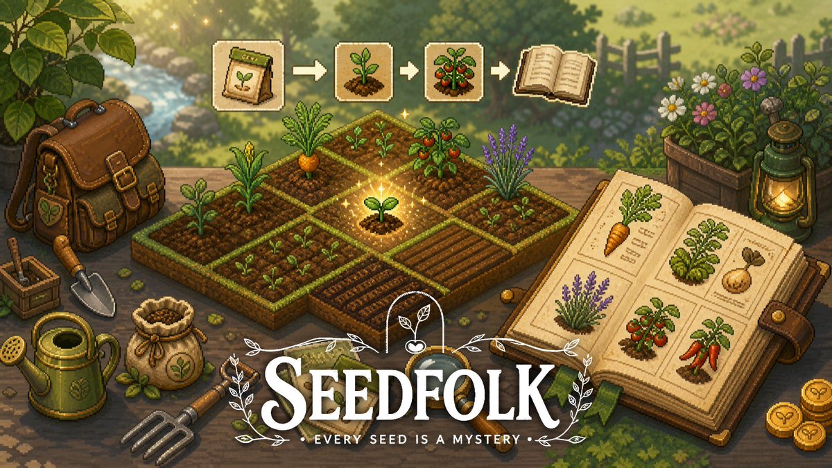 seedfolkgame's tweet photo. Hello from Seedfolk.

I’m building a cozy botanical discovery game about planting mystery seeds, revealing strange little crops, and filling out a growing CropDex.

I’ll share progress, screenshots, dev notes, and playtest updates here.

#IndieGame #CozyGames #GameDev https://t.co/h8W5jqLo45