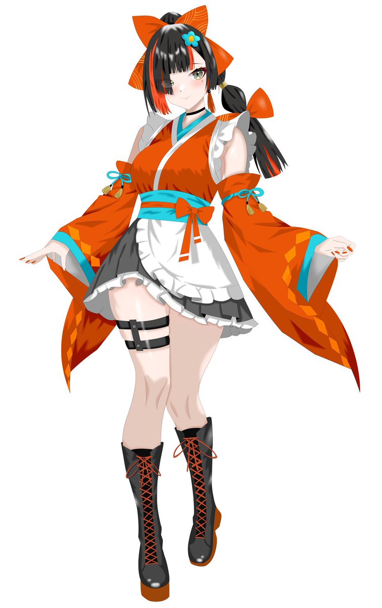 ky0u8_999's tweet photo. 和風メイドで全員描こうとしたけどカロリー高すぎて諦めたの懐かしい😢
 #理由もなく再掲していいタグ https://t.co/XtVol8T3vW
