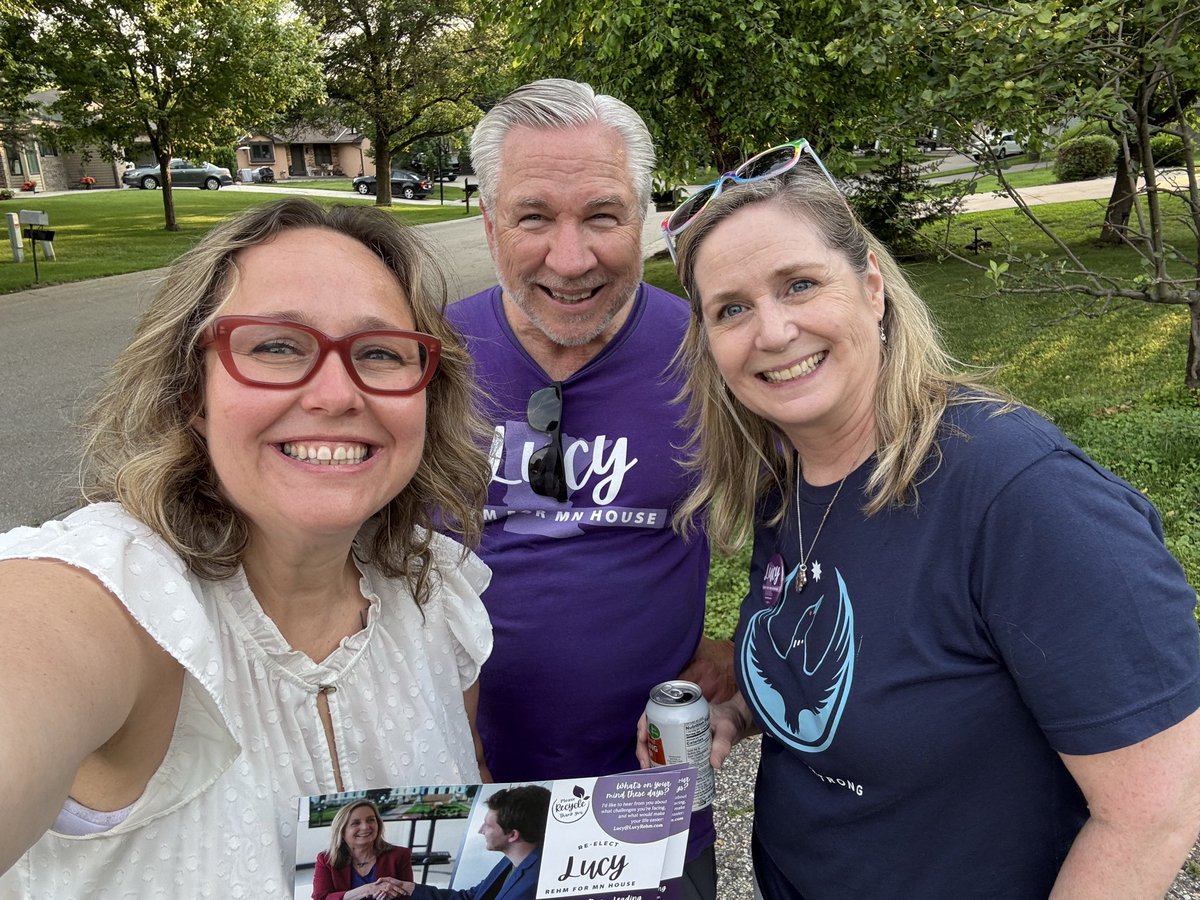 emmagreenman's tweet photo. Talking to Chanhassen voters about my friend and #mnleg colleague Lucy Rehm tonight was 🔥🔥🔥 https://t.co/wIHtxsU28L