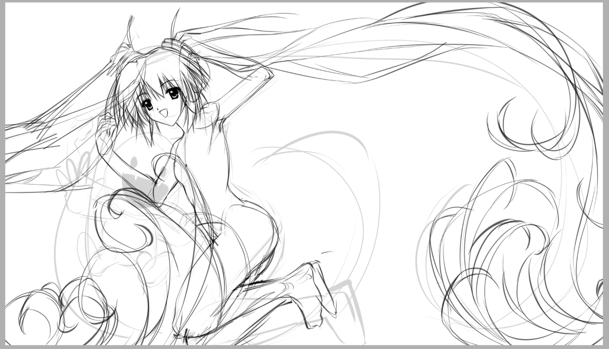 first sketch vs actual drawing