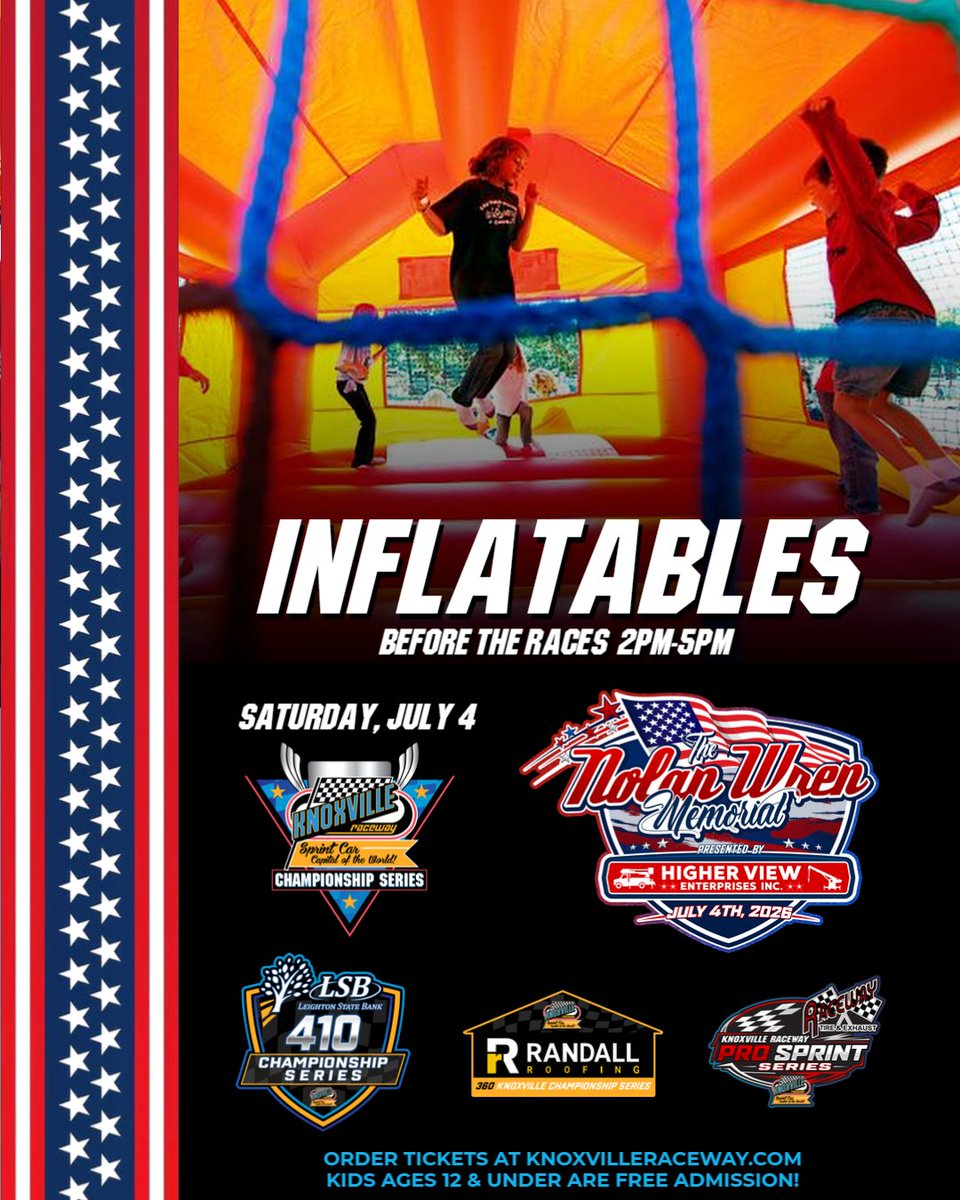 knoxvilleraces's tweet photo. Saturday - Free Inflatables at 2pm! https://t.co/DrZMuD42ag