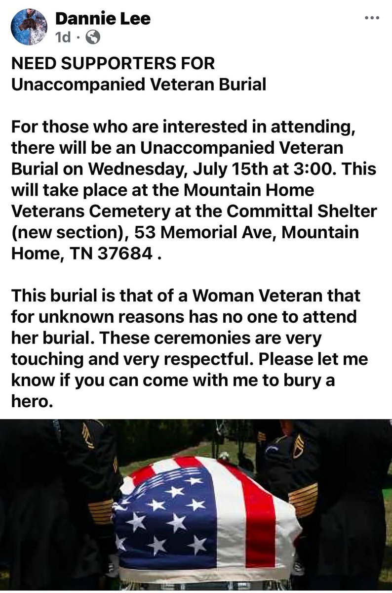 GWolff815's tweet photo. Unaccompanied Veteran Funeral Notice 🇺🇲 https://t.co/wkyec4XkXT