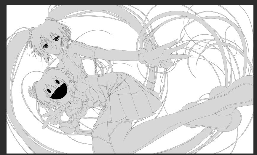 first sketch vs actual drawing