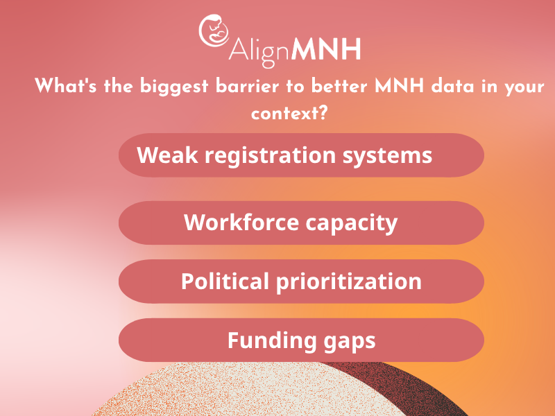 alignmnh's tweet photo. POLL: What's the biggest barrier to better MNH data in your context? 

Because you can't fix what you can't count.

#AlignMNH #MNHData #Metrics #MNH

https://t.co/z0vi3RznRh https://t.co/EZ17dYvhV4