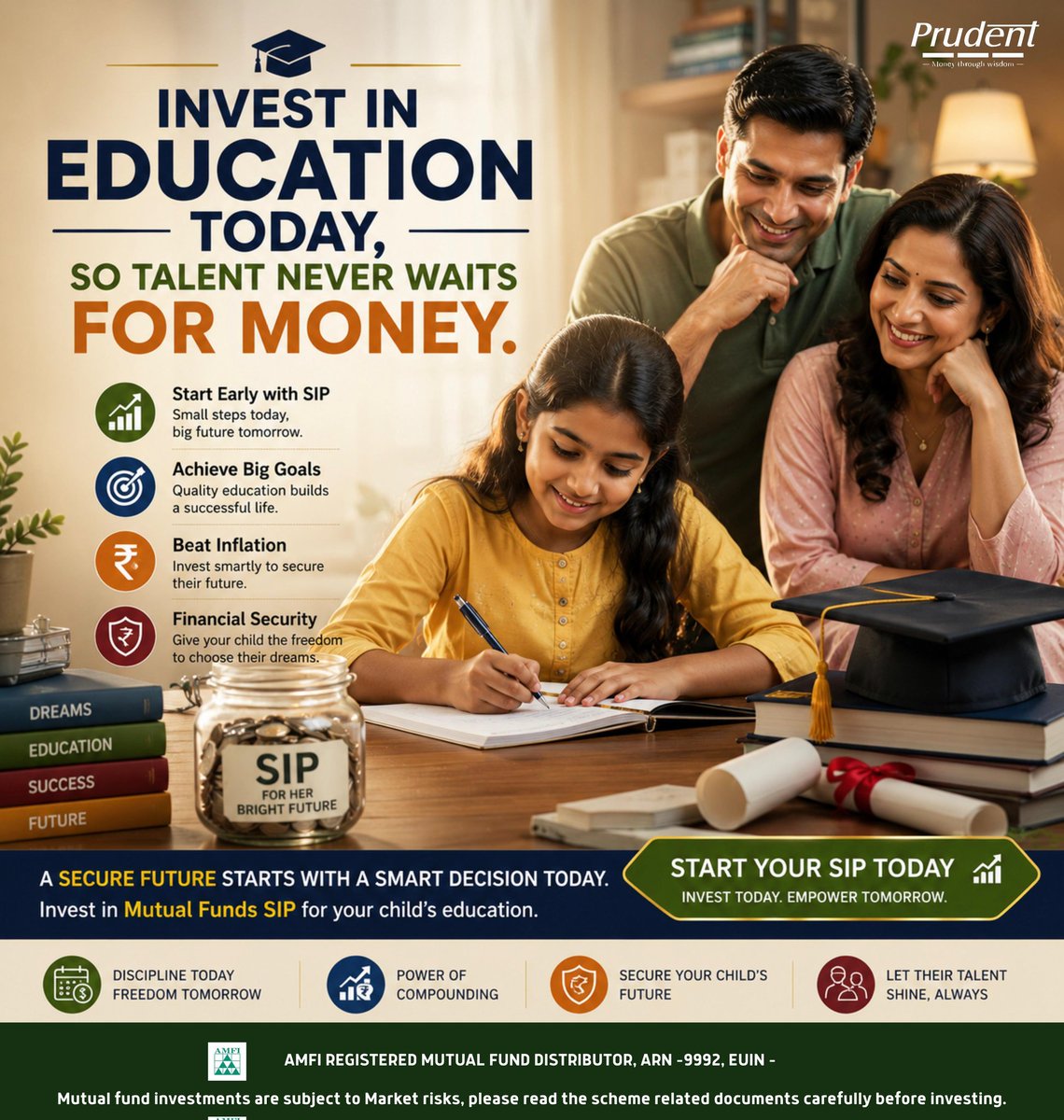 InsightInvesto2's tweet photo. Their talent shouldn’t wait for money. Start a SIP for your child’s education today. Secure their bright future. 

#ChildEducation #SIP #Investing https://t.co/QV1MkBwIwt