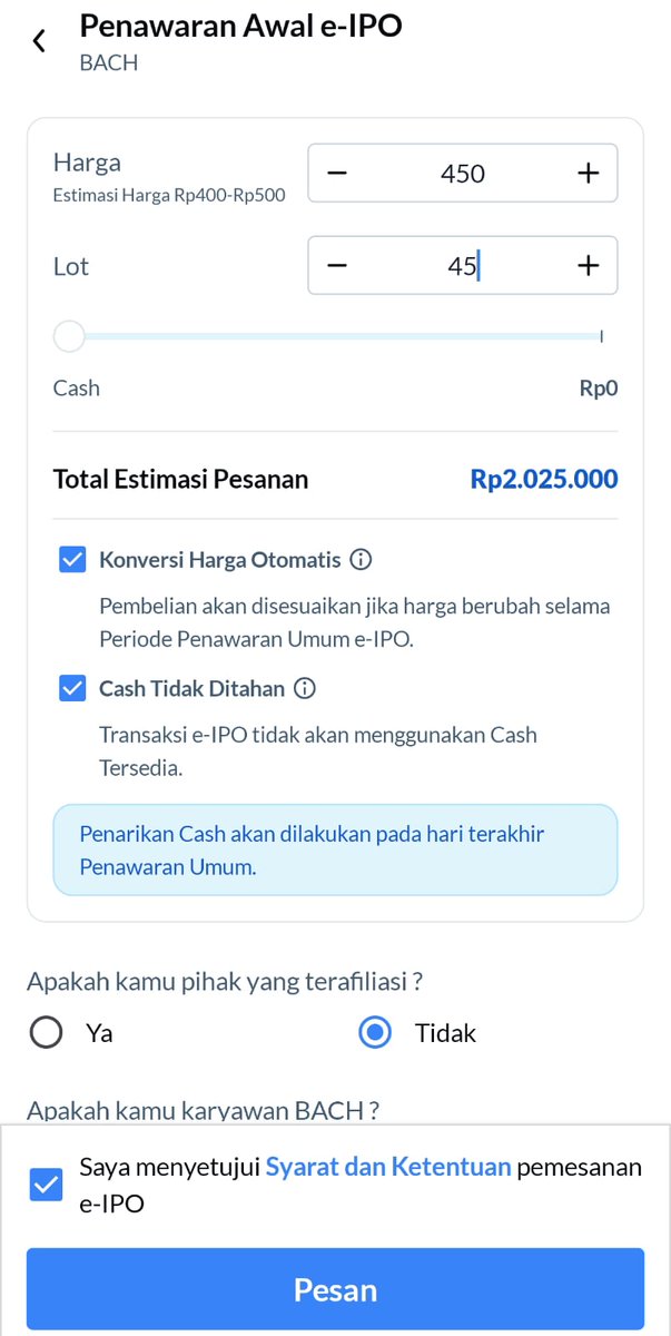 halupaga's tweet photo. Ternyata ada cara pesan IPO besar tanpa saldo langsung terkunci! Tommy Yu Irawan membuktikannya lewat Reels Instagram.
Dia bisa masuk IPO batch 450 juta padahal cash hanya sekitar 9 juta dengan memanfaatkan fitur cash tidak ditahan dari Ajaib. Yuk, kepoin fiturnya! https://t.co/QXMQrtDCuV