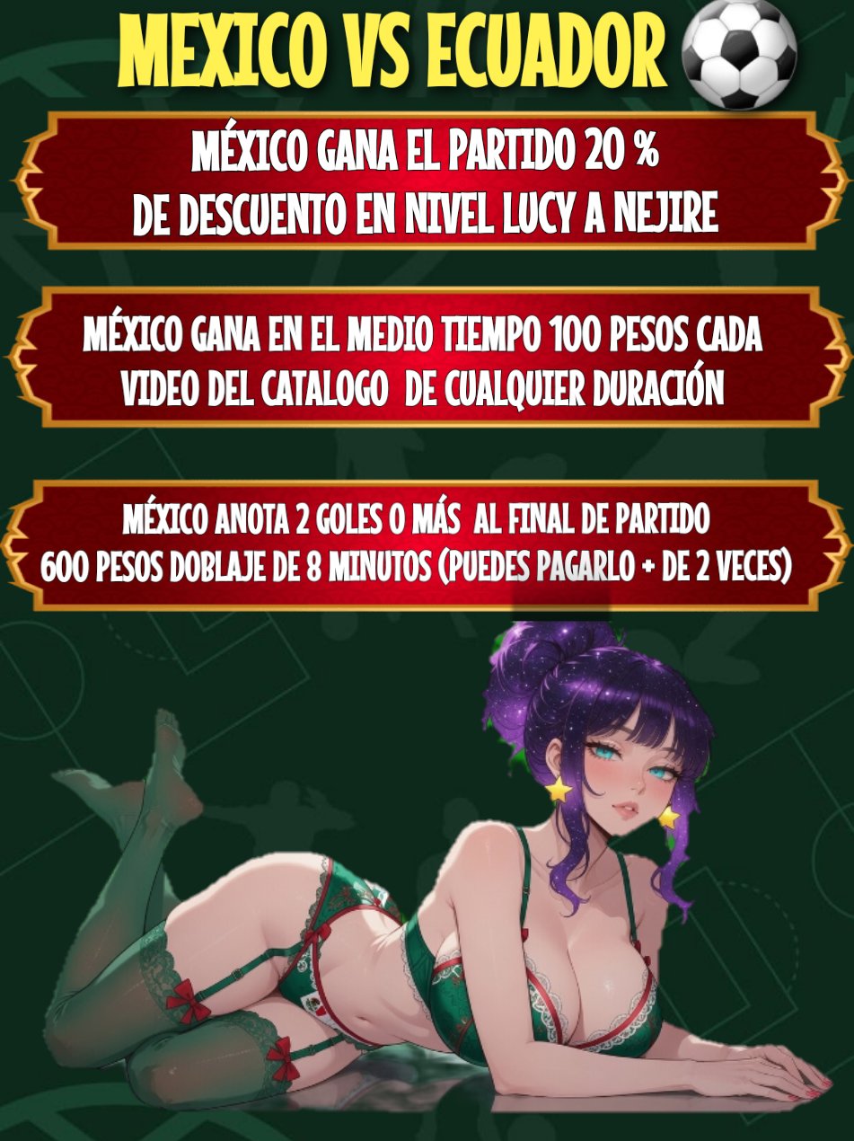 MEXICO VA GANANDO EL 2DO TIEMPO 💦❤️😳 LA promo de enmedio ya se desbloqueo Todo doblaje a 100 pesos Te dejo el catalogo https://t.co/CrxFugD689 https://t.co/6OnY9c6mTT