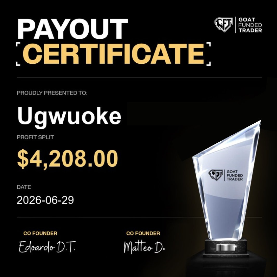 GoatFunded's tweet photo. More traders. 
More rewards. 
More proof. 💰

Congratulations to our latest funded traders:

🏆 Rocky: $9,283.73
🏆 Ugwuoke: $4,208.00
🏆 Juan: $3,966.48
🏆 Hamza: $2,400.00

That's $19,858.21 paid out across these four traders alone.

And this is just a small snapshot of the rewards we process every single day.

Ready to become our next reward? 🐐

https://t.co/Vqc057yCMc