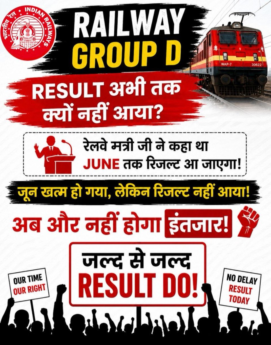 Aspirants_sahab's tweet photo. कल करेंगे, परसों करेंगे..." आखिर कब तक? छात्र दिन-रात सिर्फ एक ही वेबसाइट रीफ्रेश कर रहे हैं। मानसिक तनाव अब बर्दाश्त से बाहर है। हमारी मेहनत का फल हमें दीजिए! 📢

#railway_groupd_result_do  #RRBGroupD #RailwayResult @RailMinIndia https://t.co/PzJ6mTKif8
