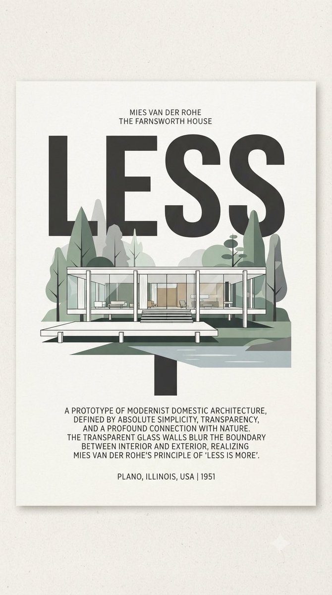 Farnsworth House LESS Poster